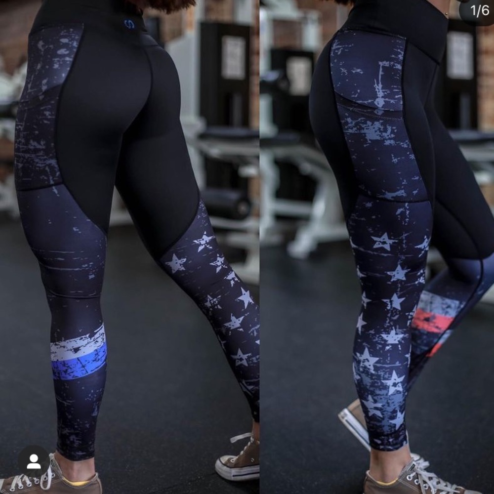 COPY - Curves N Combat Boots Small Thin Blue Line Legging